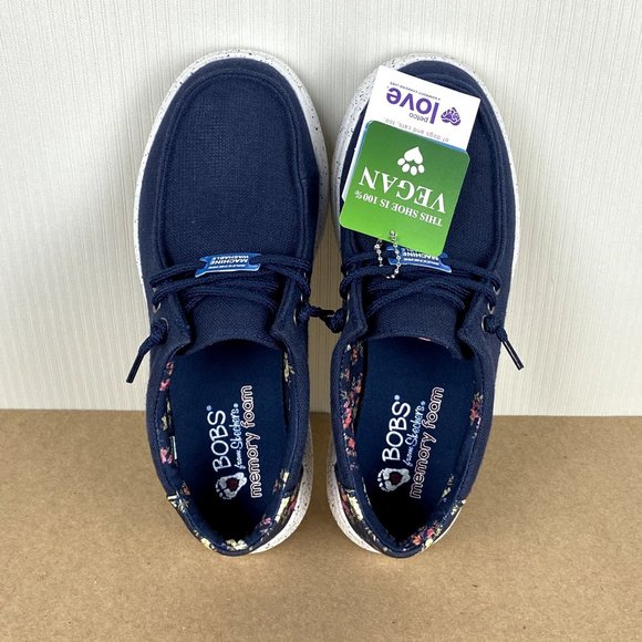 Skechers Bobs Skipper Laurel Oak Slip On Memory Foam Womens Size 6 Navy Blue - Picture 5 of 14